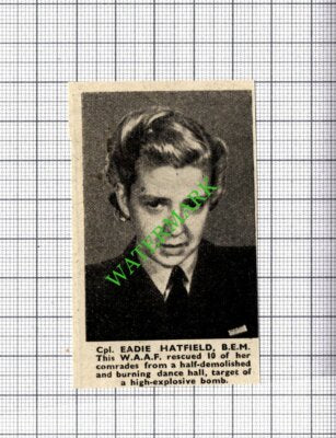 Cpl Eadie Hatfield WAAF WW2 - 1943 Small Cutting