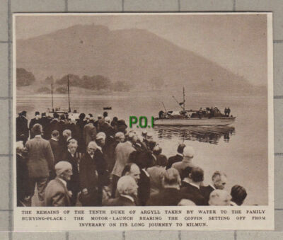 C881) Remains Of Tenth Duke of Argyll Taken To Kilmun - 1949 Cutting