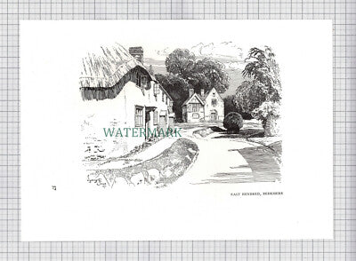 (8611) East Hendred Berkshire / Dinton Buckinghamshire  - 1980s Print / Cutting