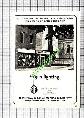 Argus Lighting Epping Essex Advert - 1976 Small Cutting
