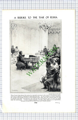 Franz Liszt and  Tsar of Russia - c.1920s Cutting