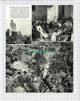 (5660) CAEN Normandy World War Two - c.1947 Cutting/ Print