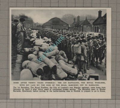 C3111) 1st Battalion The Royal Fusiliers Home From Germany Warley - 1952 Clip