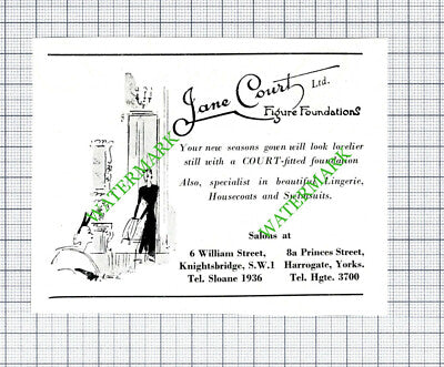 Jane Court Ltd Figure Foundations Harrogate Advert  -  1959 Small Cutting