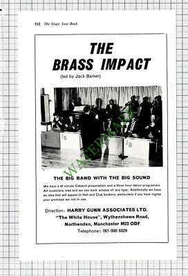 The Brass Impact Jack Barker Advert Harry Gunn  - 1968 Cutting