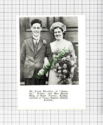Jennie Hird Guiseley Edward Slater / Frank Wheatley Yeadon Haig   1937 Cutting
