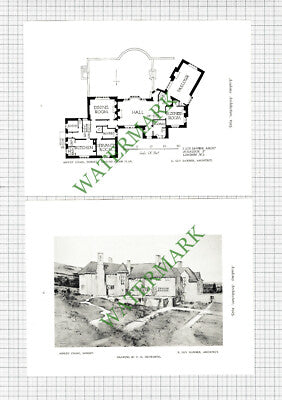 Ashley Chase Dorset E Guy Dawber Architect -  Two 1925 Book Prints