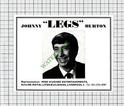 Johnny Legs Burton Mike Hughes Entertainment Advert - 1968 Cutting