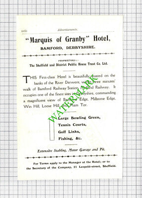 Percy N Middleton Insurance Sheffield / Marquis Of Granby Bamford - 1908 Cutting