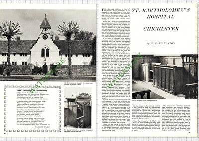 9271) St Bartholomew's Hospital Chichester William Cawley - 1968 Article