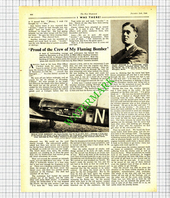 Pilot Officer Geoffrey Cheshire Abingdon Cologne Bombing WW2  - 1940 Cutting