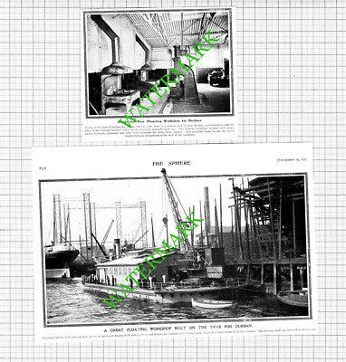 Floating Workshop Swan and Hunter For Durban South Africa  - 1903 2-Part Cutting