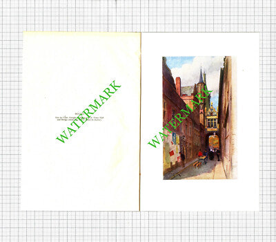 BELGIUM Bruges Rue de L'Ane Town Hall - 1908 Small Book Print