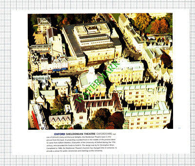 Oxford Sheldonian Theatre Aerial View - c.1990s Cutting / Print