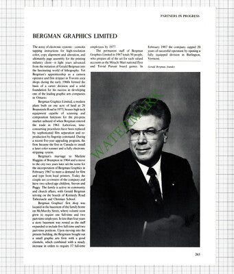 Brampton Canada Huegenot Limited / Gerald Bergman Graphics - 1980s Article