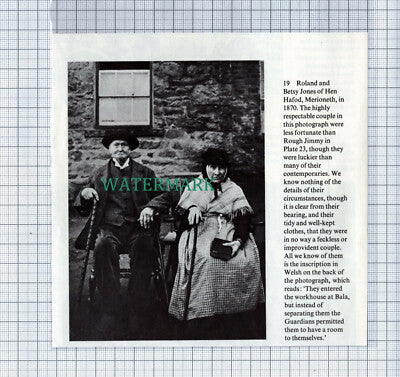 C4849) Roland & Betsy Jones Hen Hafod Merioneth Bala Workhouse - 1970s Cutting