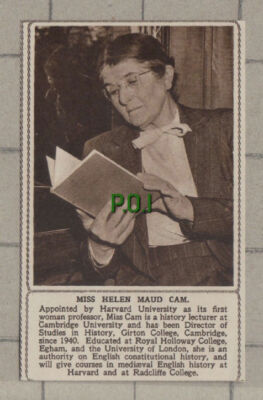 C1302) Miss Helen Maud Cam Harvard University Cambridge Girton - 1948 Clip