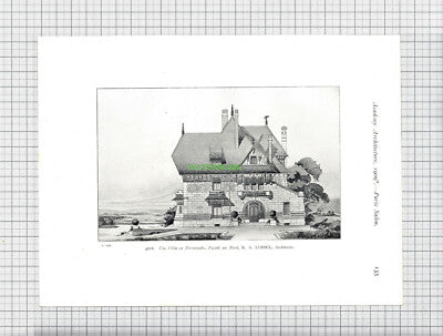 8794) Villa Normandie France R A Loisel - 1909 Double Sided  Book Print