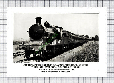 C857) Southampton Express Cheltenham GWR 440 Locomotive 1123   - 1932 Cutting