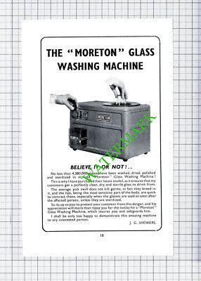 The Moreton Glass Washing Machine JG Showers Small Advert - 1950 Cutting