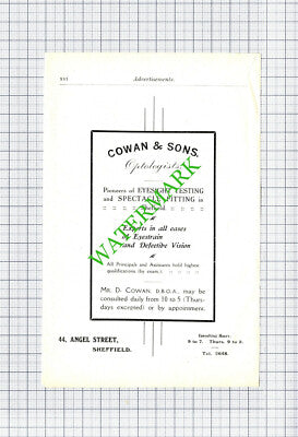 The Victoria Cafe Sheffield Arthur Davy / D Cowan & Sons  Advert - 1910 Cutting