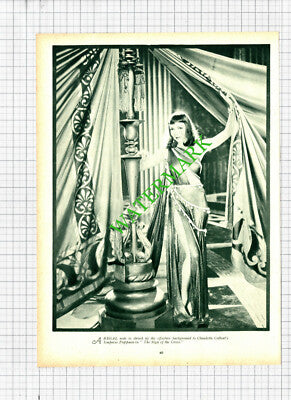 Claudette Colbert Actress  - 1930s Book Print
