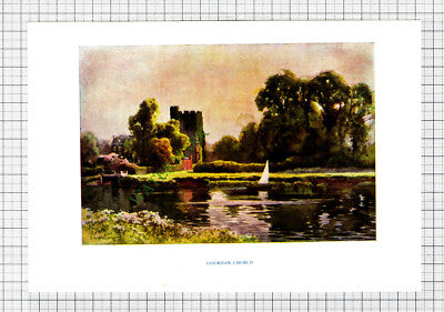 Cookham Church Berkshire  - 1910 Print