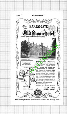 Old Swan Hotel Harrogate / Crown Hotel Harrogate Advert - 1964 Cutting