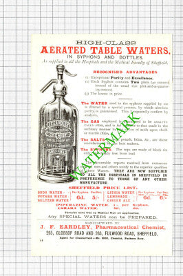 James Haynes Crown Brewery Sheffield / JF Eardley Chemist Advert -1897 Cutting