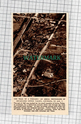 C994) Cotton Valley Louisiana Tornado Damage - 1948 Cutting