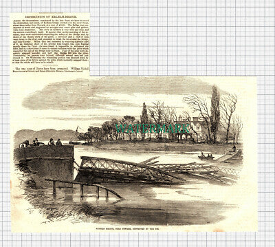 X1130) Kelham Bridge River Trent Newark - 1855 Clip