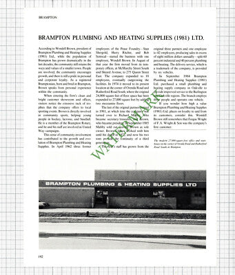Brampton Plumbing Wendell Brown  Chez Marie Brampton Canada - 1980s Article