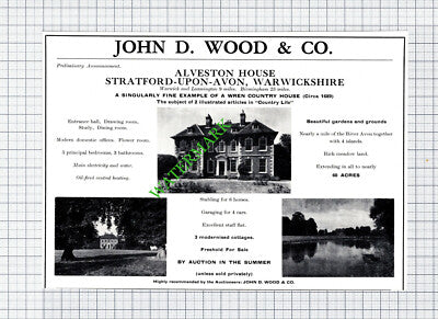 Alveston House Stratford Upon Avon Sale Advert - 1966 Cutting