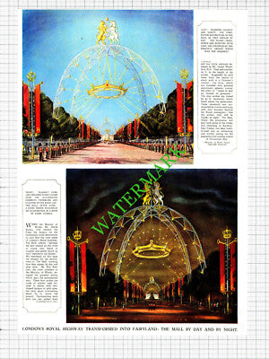 Eric Bedford Architect Coronation Decorations  The Mall London - 1953 Cutting