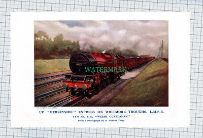 C4619) Merseyside Express Whitmore Troughs LMSR Welsh Guardsman 6117 1930 Clip