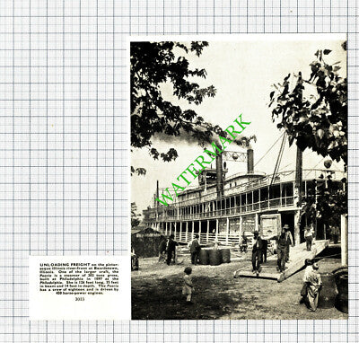 Beardstown Illinois PEORIA Steamer Ship   - 1930s Cutting