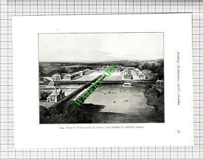 Teachers Training College Leeds Kitson / Textile School Bradford  - 1910 Print