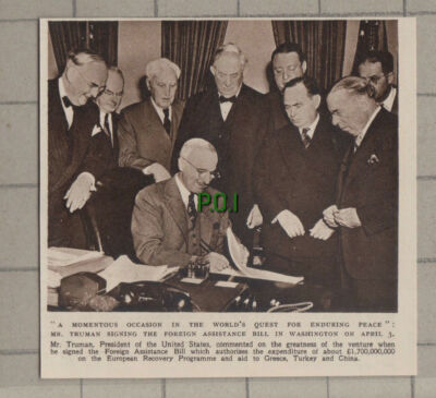 C1157) President Truman Signing Foreign Assistance Bill Washington - 1948 Clip