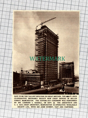 C1555) Co-operative Insurance Building Miller St Manchester G S Hay Kassell 1961