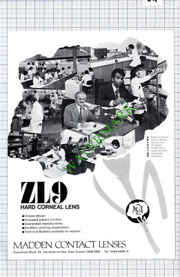 Peter Madden Contact Lenses St Leonard's On Sea Randolph Layman  - 1977 Advert