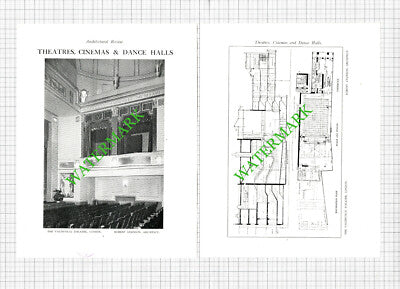 The Vaudeville Theatre London Robert Atkinson  - 1926 Book Prints x 2
