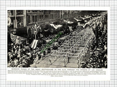Los Angeles Parade of The Elks  - c.1920s Cutting / Print