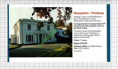 Great Waltham Essex  / Wickham Hampshire House Sale Advert - 1991 Cutting