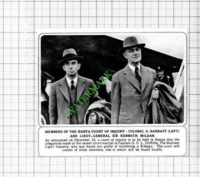Sir Kenneth McLean Col G Barratt Cpt GSL Griffiths Kenya - 1953 Small Cutting