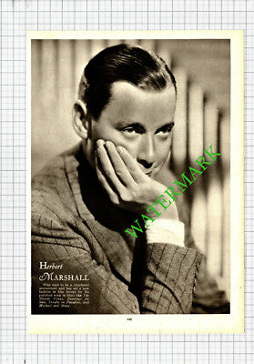 Douglas Fairbanks Jnr Actor / Herbert Marshall - 1930s Cutting / Print
