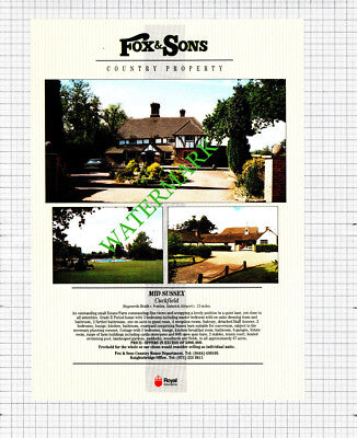 Cuckfield Sussex / Yateley Common Colleridge Architect Sale Advert -1991 Cutting