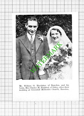 George Sedgwick Guiseley Nellie Cooper Otley / Hardaker  Rawdon - 1938 Cutting