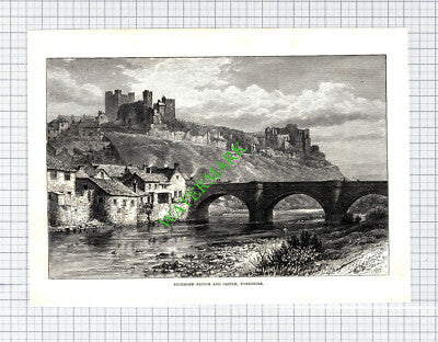 Richmond Yorkshire Bridge and Castle - c.1895 Print