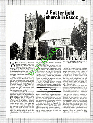 St Mary The Virgin Church Ardleigh Essex William Butterfield -  1973 Article