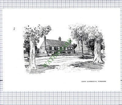 9499) Green Hammerton Yorkshire /  Abbeystead Lancs - c.1980s Print / Cutting